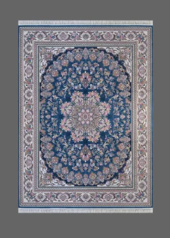 فرش برجسته رجال تبریز طرح میخک آبی