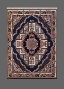 فرش برجسته رجال تبریز طرح ناردون سرمه ای