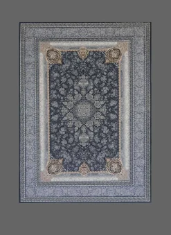 فرش برجسته رجال سوین طرح نگین ذغالی