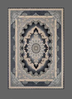 فرش برجسته رجال سوین طرح کارن سرمه ای