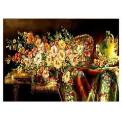 تابلو فرش طرح گل کد 2035